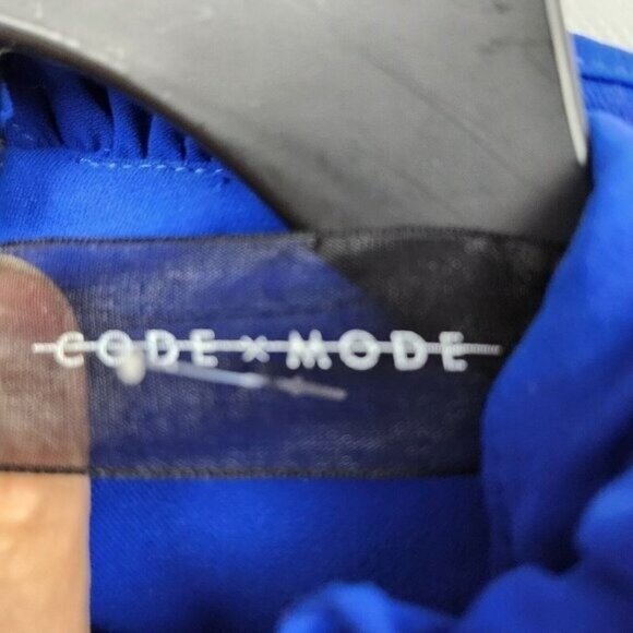 Code X Mode Nordstorm Womens Blouse Top XL Blue Ruffle Long Sleeve Feminine - Picture 4 of 10